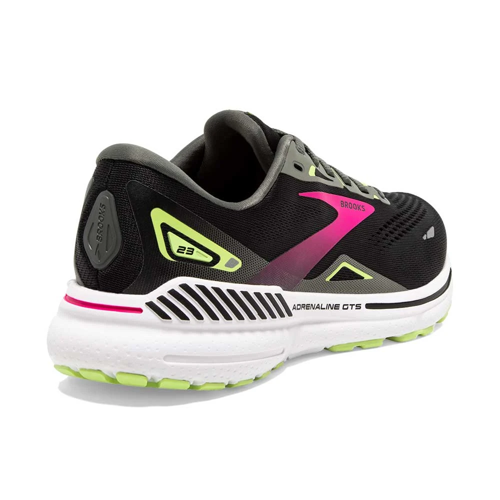 BROOKS Women's Adrenaline GTS 23 Running Shoe - Black/Gunmetal/Sharp Green- Wide (D) - Image 5