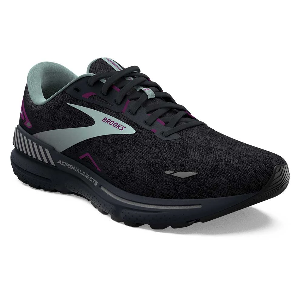 BROOKS Women's Adrenaline GTS 23 Running Shoe - Black/Light Blue/Purple- Regular (B) - Image 3