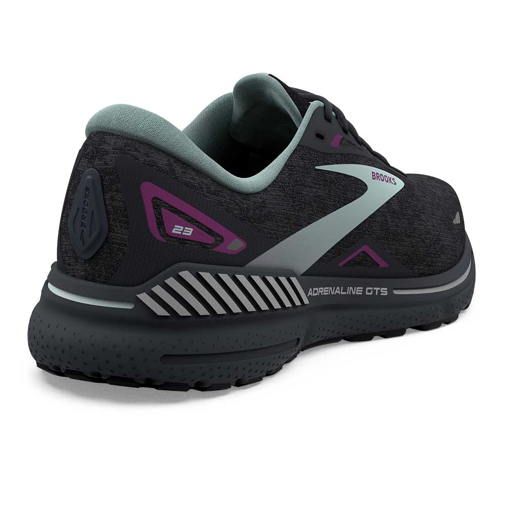 BROOKS Women's Adrenaline GTS 23 Running Shoe - Black/Light Blue/Purple- Regular (B) - Image 4