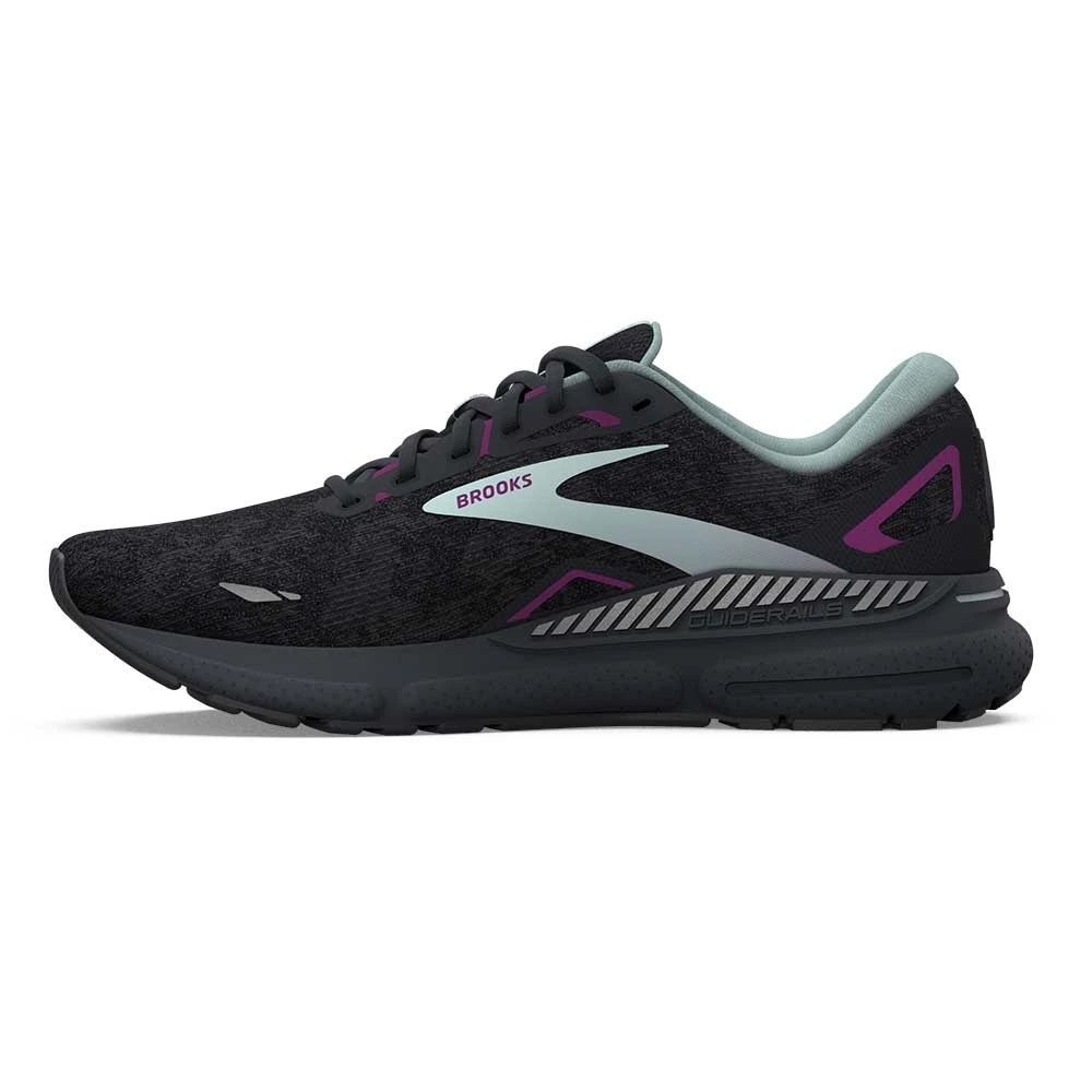 BROOKS Women's Adrenaline GTS 23 Running Shoe - Black/Light Blue/Purple- Regular (B) - Image 2