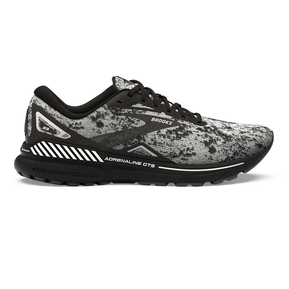 BROOKS Men's Adrenaline GTS 23 Running Shoe - White/Grey/Black- Regular (2E)