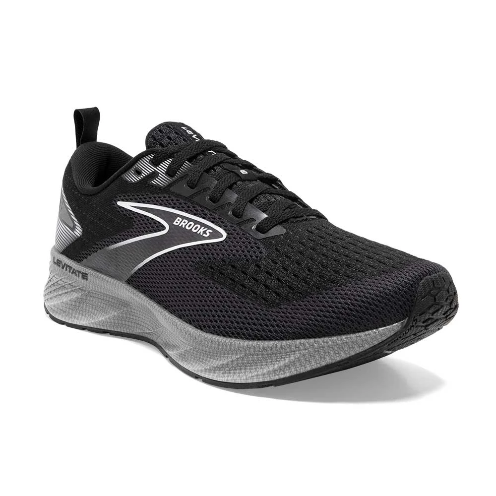 BROOKS Women's Levitate 6 Running Shoe- Black/Ebony/White- Regular (B) - Image 3