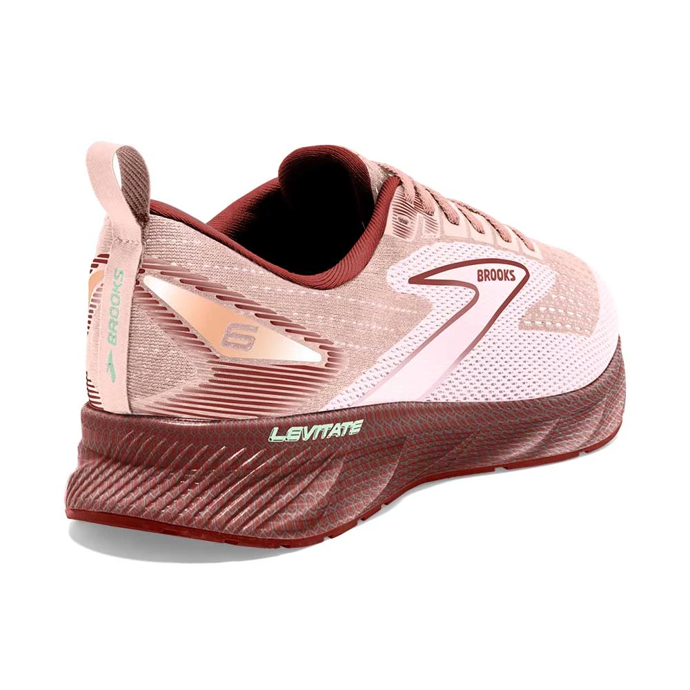 BROOKS Women's Levitate 6 Running Shoe - Peach Whip/Pink- Regular (B) - Image 4