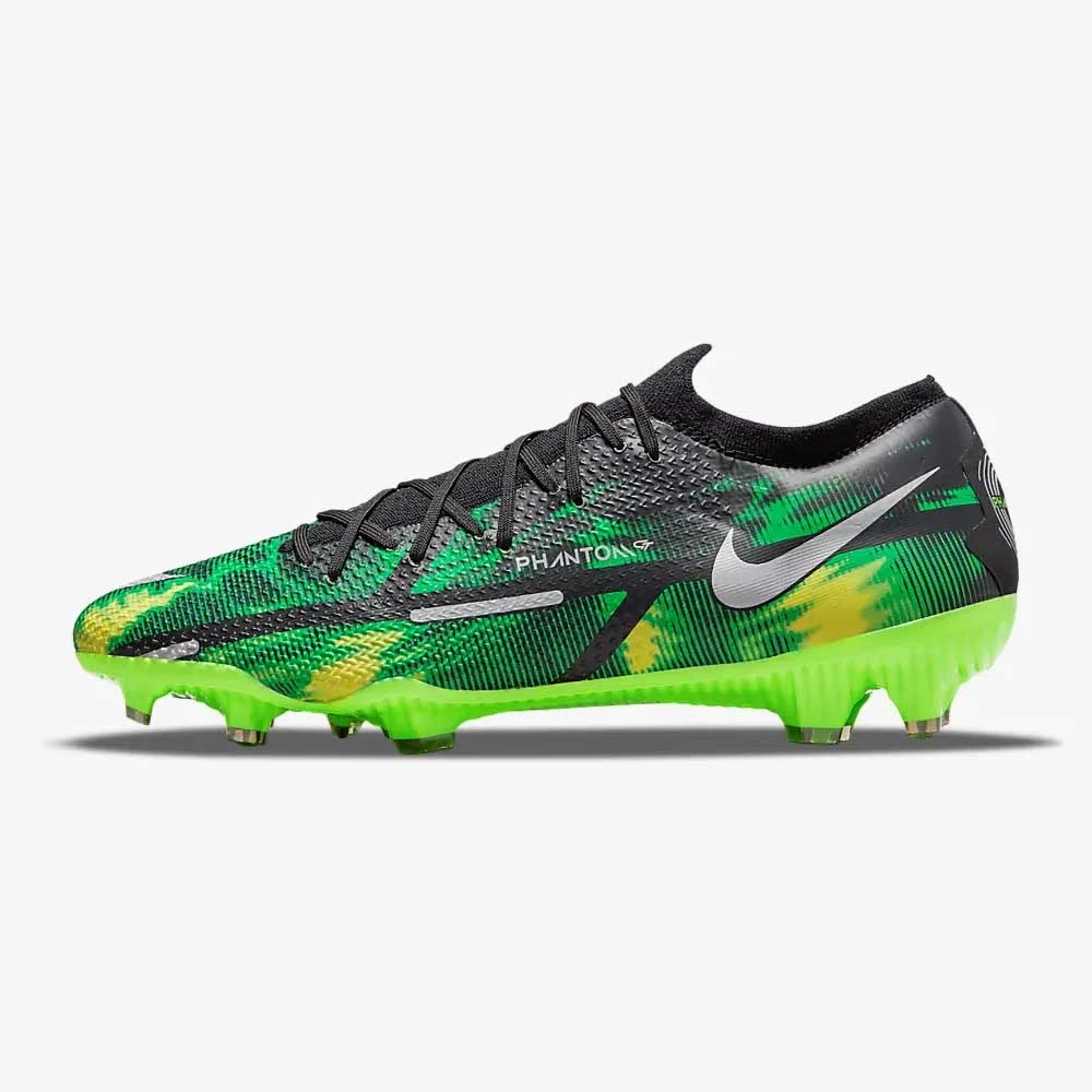 Nike Unisex Phantom GT2 Pro SW FG Soccer Shoe - Black/MTLC Platinum Green-Regular (D) - Image 3