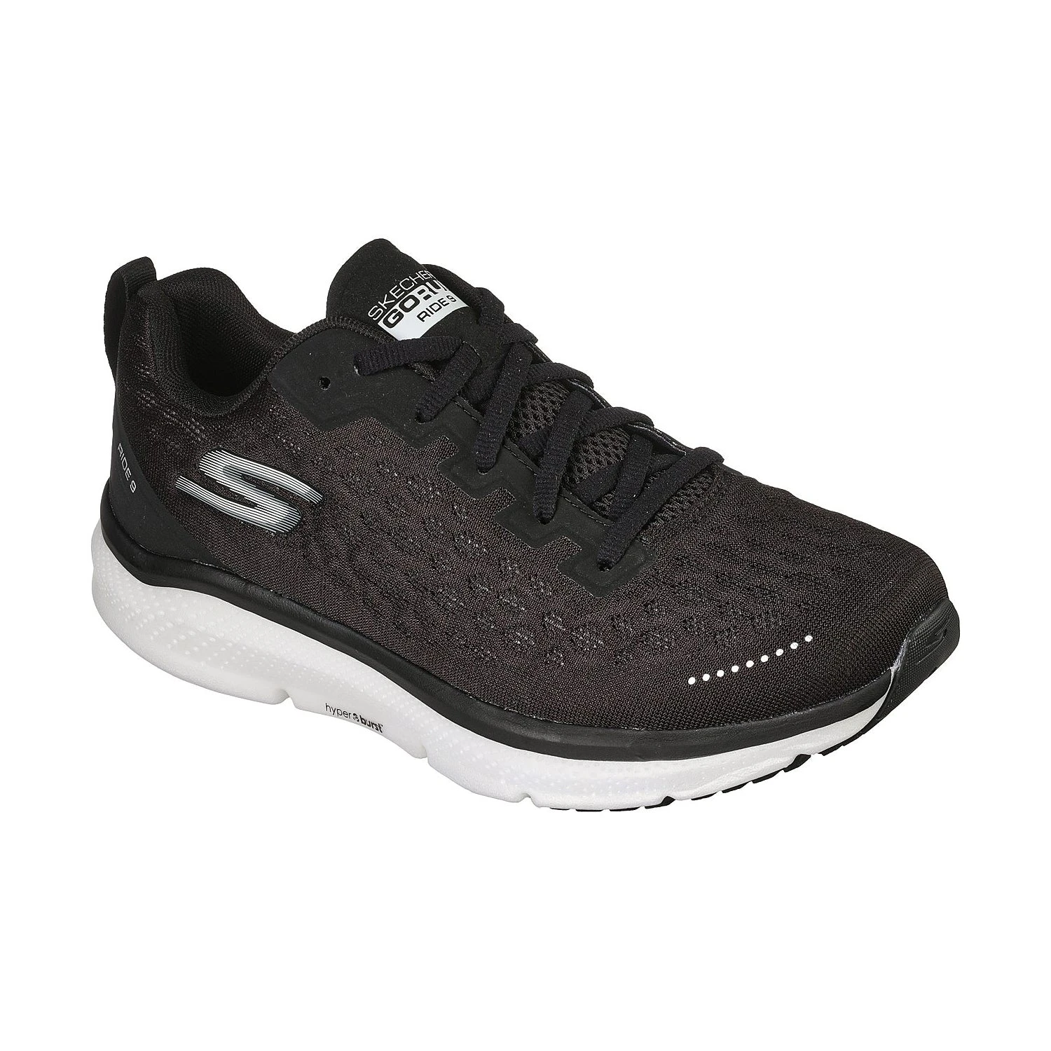 Skechers Men's GOrun Ride 9 Running Shoe - Black/White - Regular (D) - Image 4