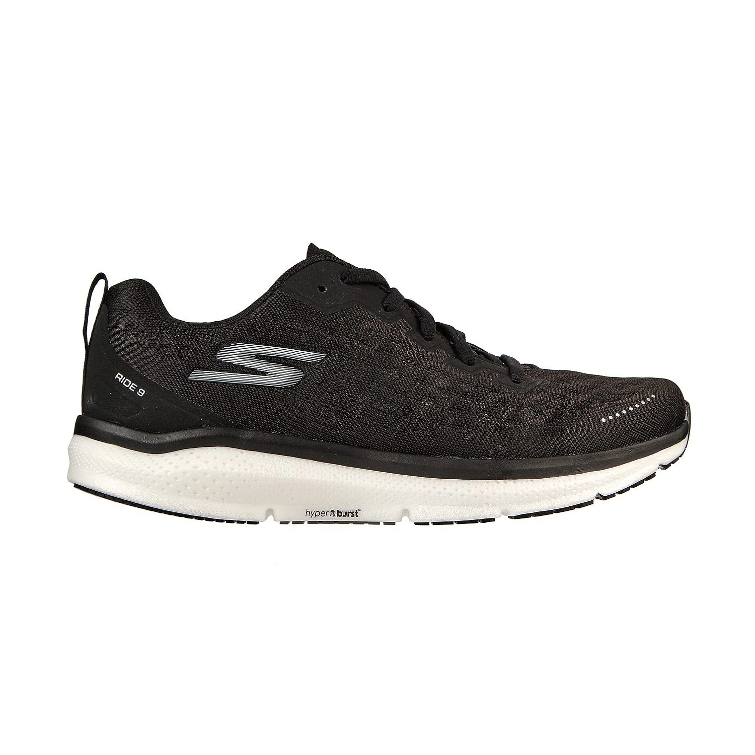 Skechers Men's GOrun Ride 9 Running Shoe - Black/White - Regular (D)