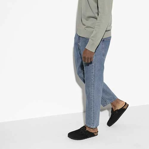 Birkenstock Boston Shearling Black Suede Leather- Regular/Wide - Image 7