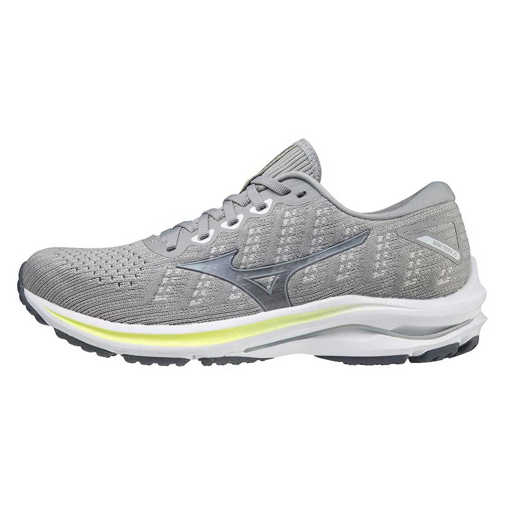 Mizuno Women's Wave Rider 25 Waveknit Running Shoe- Harbor Mist/Silver- Regular (B) - Image 2