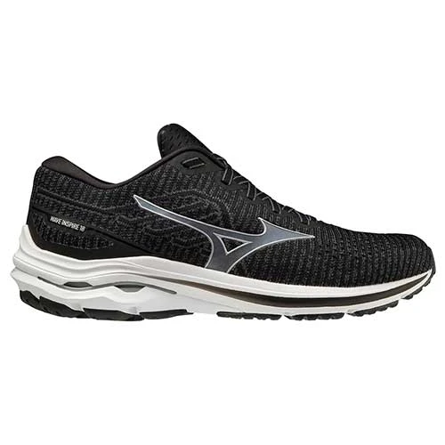 Mizuno Men's Wave Inspire 18 Waveknit Running Shoe- Ebony - Regular (D)