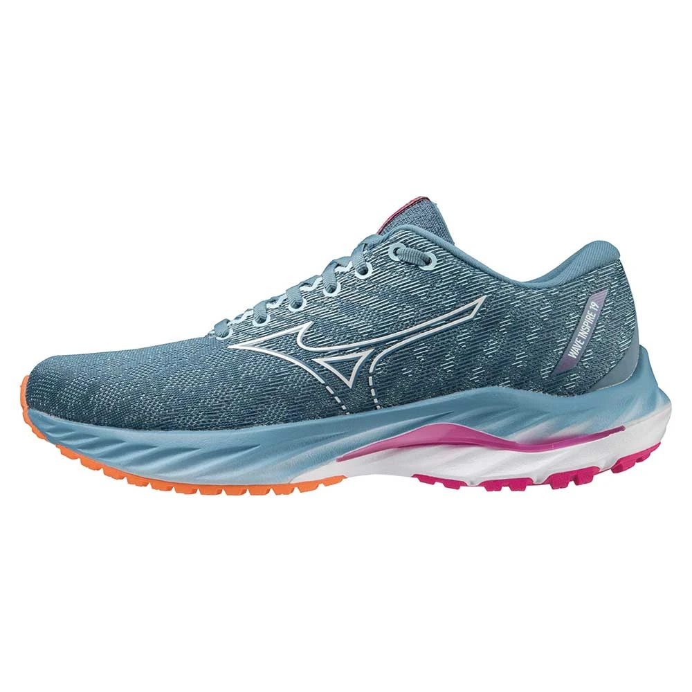 Mizuno Women's Wave Inspire 19 Running Shoe- Provincial Blue/White- Regular (B) - Image 2