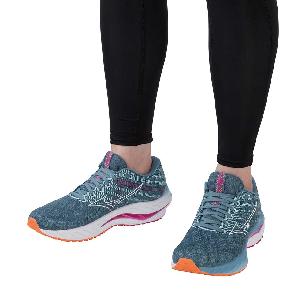 Mizuno Women's Wave Inspire 19 Running Shoe- Provincial Blue/White- Regular (B) - Image 6