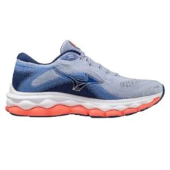 Mizuno Women's Wave Sky 7 Running Shoe - Blue Heron/Silver - Regular (B)