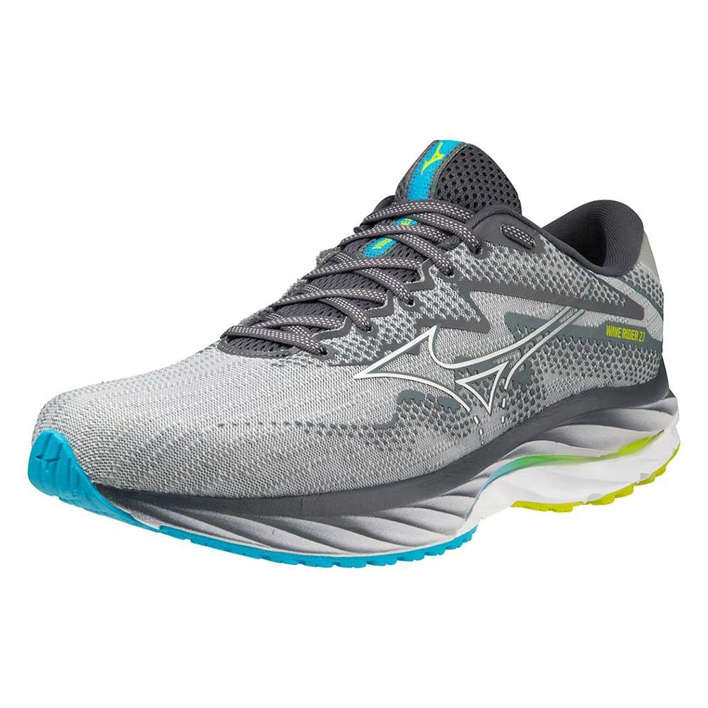 Mizuno Men's Wave Rider 27 Running Shoe - Pearl Blue/White - Regular (D) - Image 3