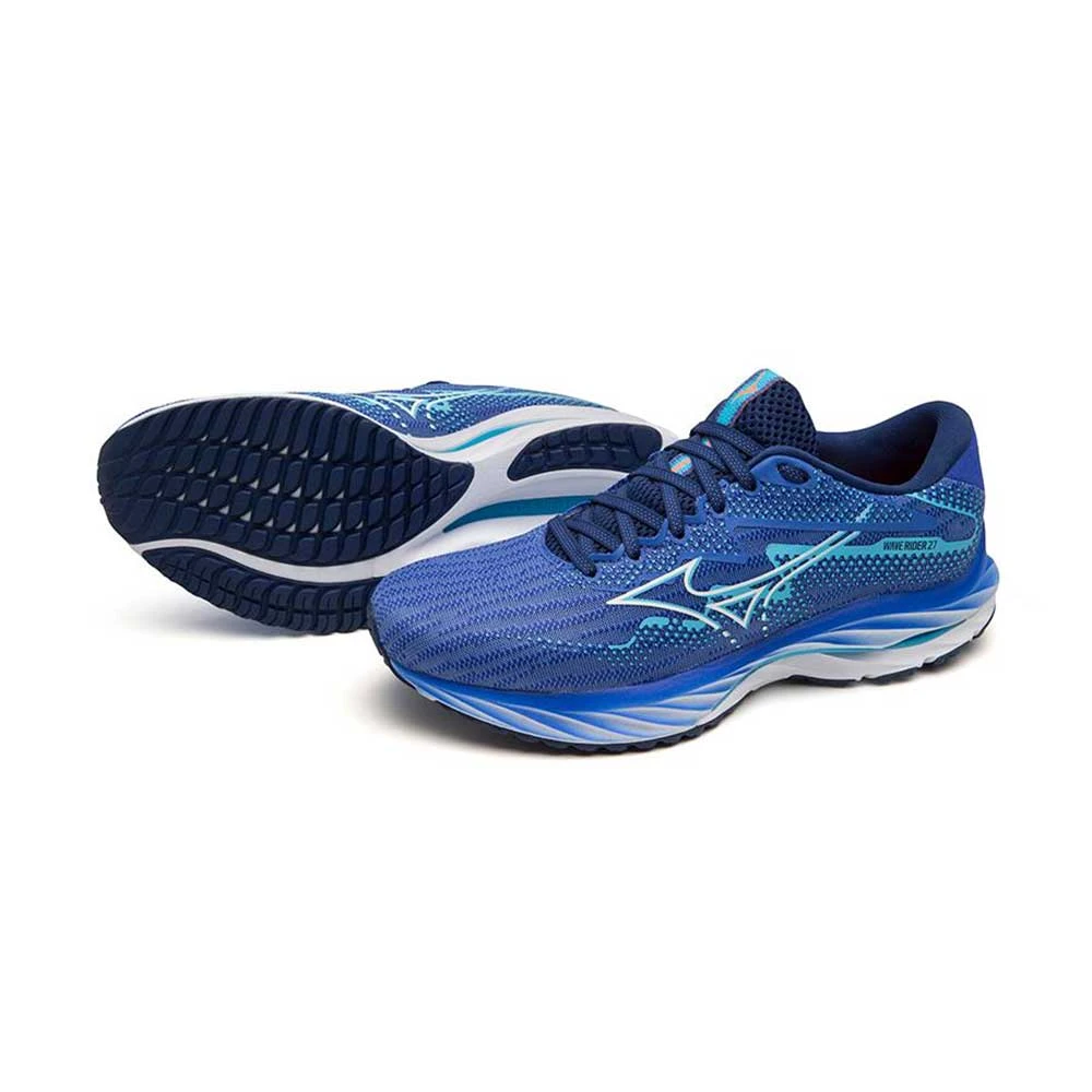 Mizuno Women's Wave Rider 27 Running Shoe - Ultramarine/White- Regular (B) - Image 9