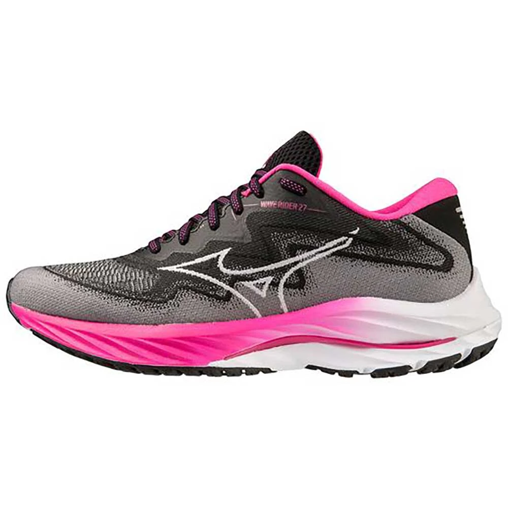 Mizuno Women's Project Zero Wave Rider 27 Running Shoe - Black/White- Regular (B) - Image 2