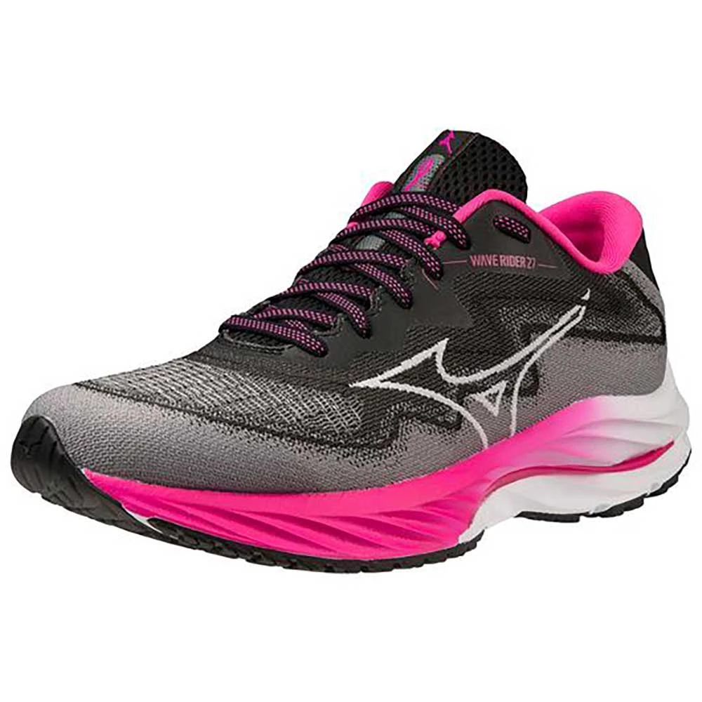 Mizuno Women's Project Zero Wave Rider 27 Running Shoe - Black/White- Regular (B) - Image 3