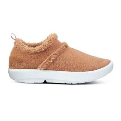 OOfos Women's OOcoozie Low Shoe Recovery Shoe - White/Chestnut