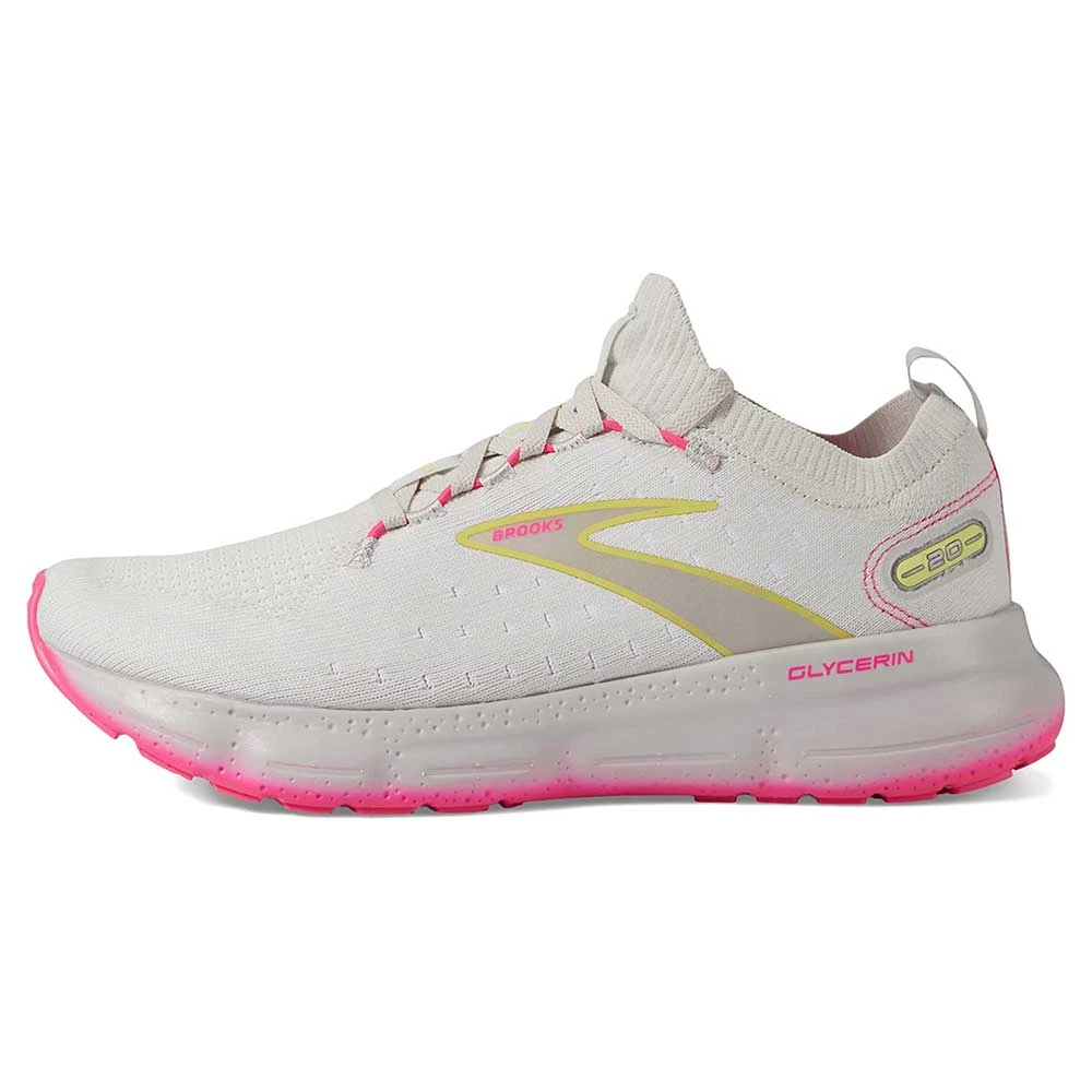 BROOKS Women's Glycerin StealthFit 20 Running Shoe - Grey/Yellow/Pink - Regular (B) - Image 2