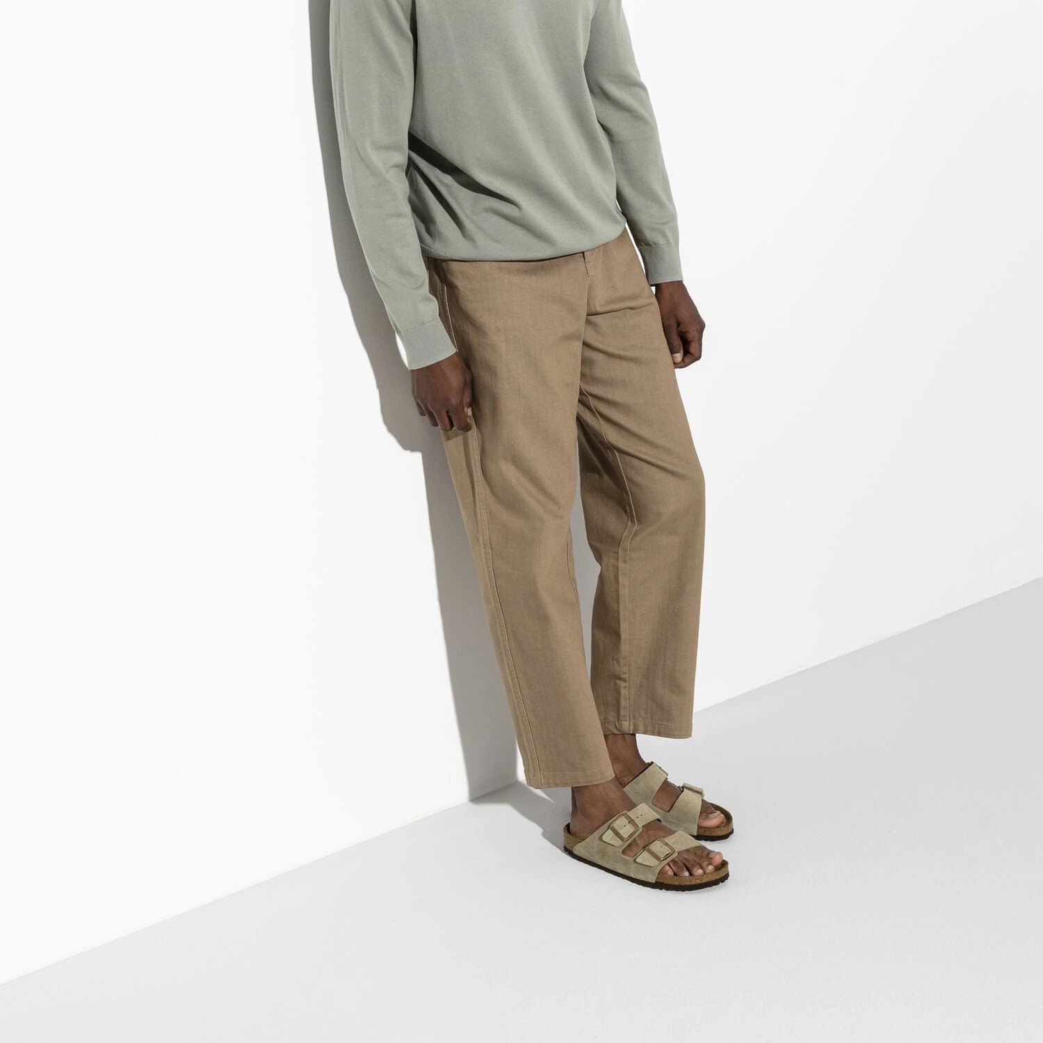 Birkenstock Arizona Soft Footbed Taupe Suede Leather Sandal - Taupe- Regular/Wide - Image 7