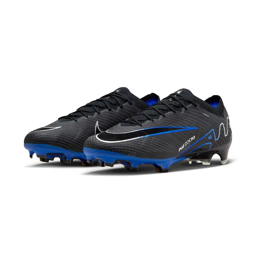 Nike Zoom Mercurial Vapor 15 Elite FG Soccer Cleat- Black/Chrome-Hyper Blue- Regular (D) - Image 3