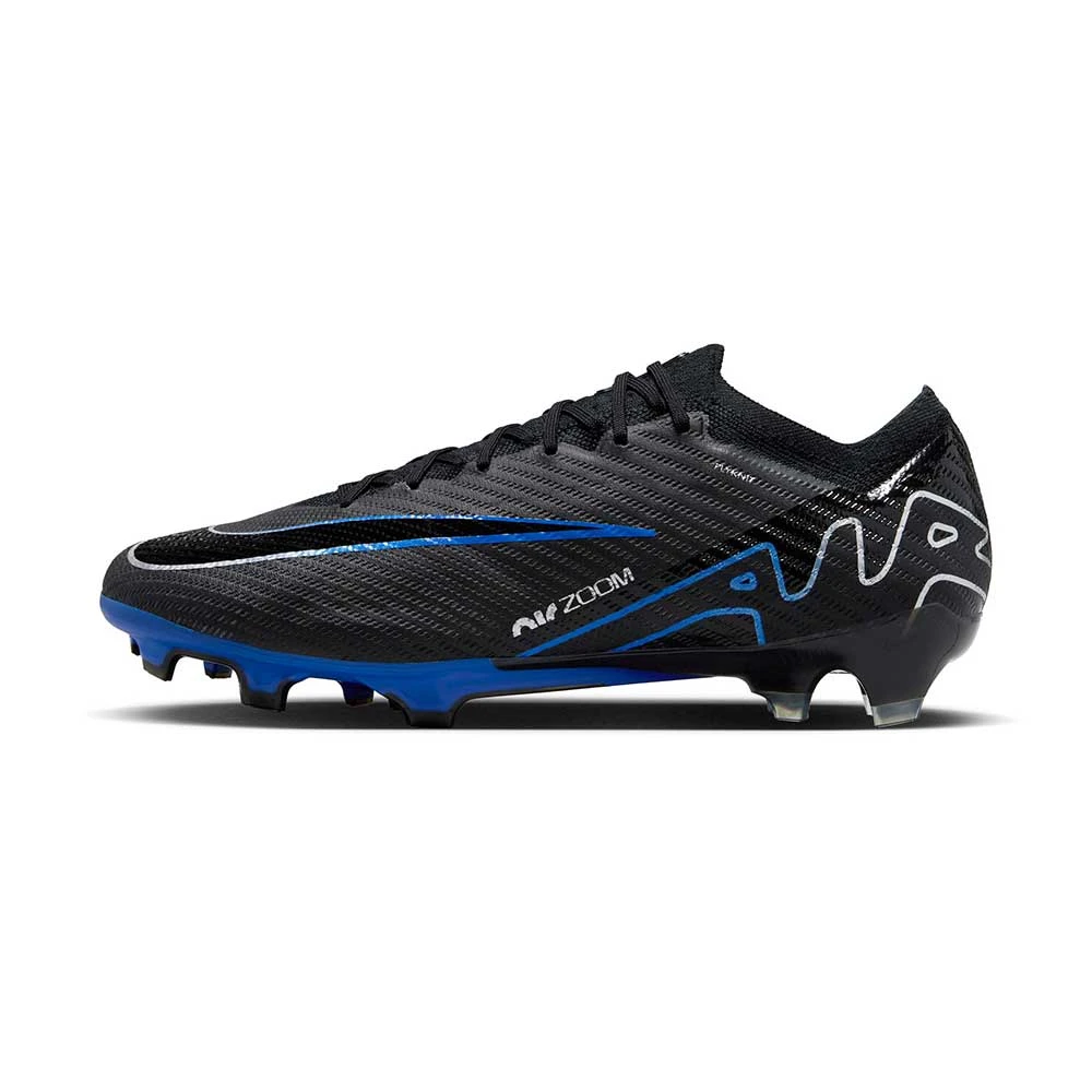 Nike Zoom Mercurial Vapor 15 Elite FG Soccer Cleat- Black/Chrome-Hyper Blue- Regular (D) - Image 2