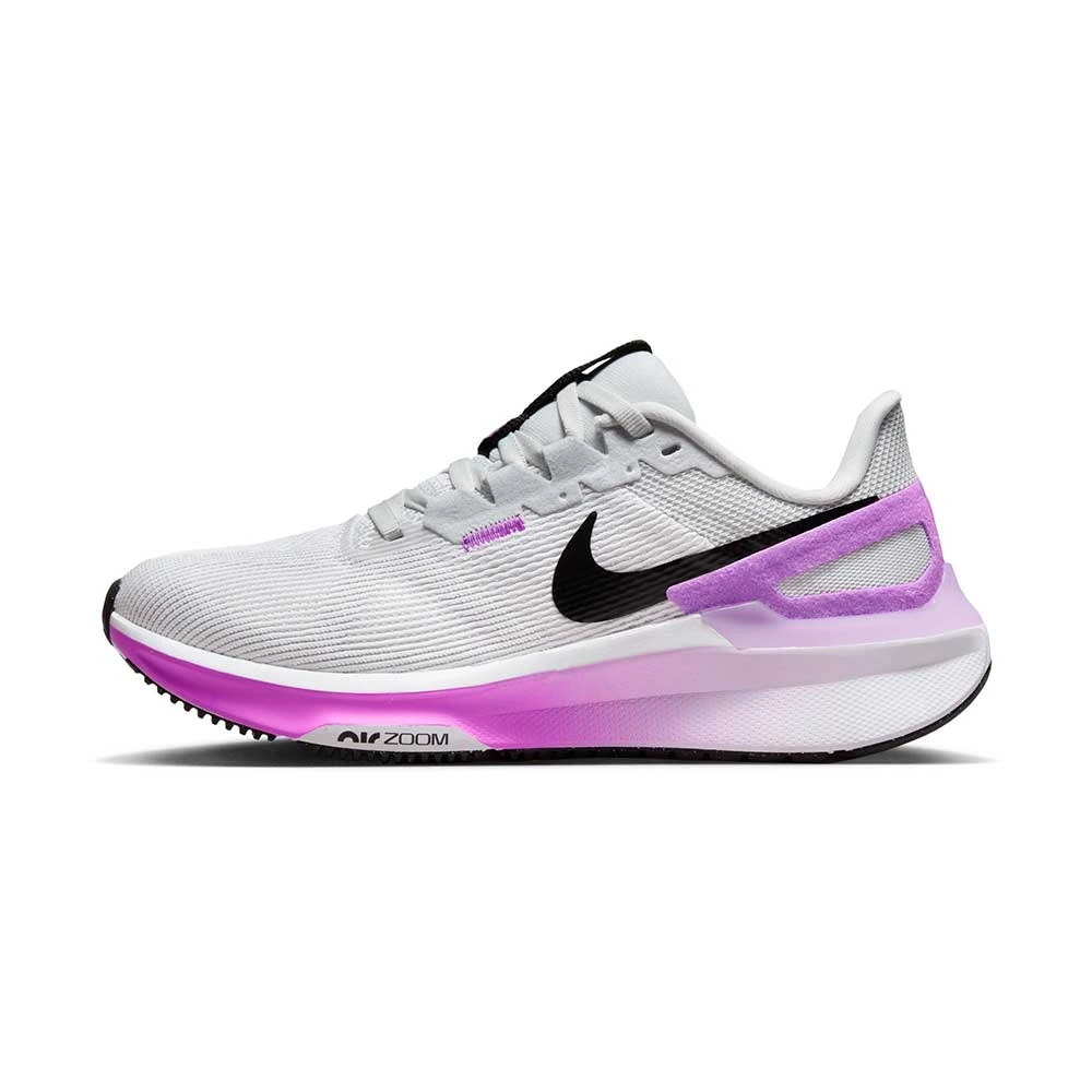 Women's Nike Air Zoom Structure 25 Running Shoe - White/Black-Pure Platinum-Fuchsia Dream- Regular (B) - Image 3