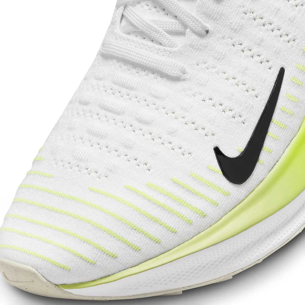 Men's Nike React Infinity Run Flyknit 4 Running Shoe- White/Light Lemon Twist/Volt/Black- Regular (B) - Image 7