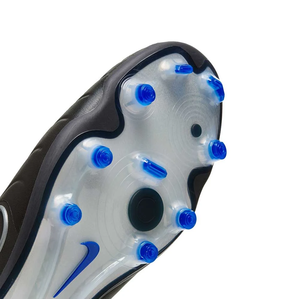 Nike Tiempo Legend 10 Elite FG Soccer Cleat - Black/Chrome-Hyper Blue- Regular (D) - Image 6