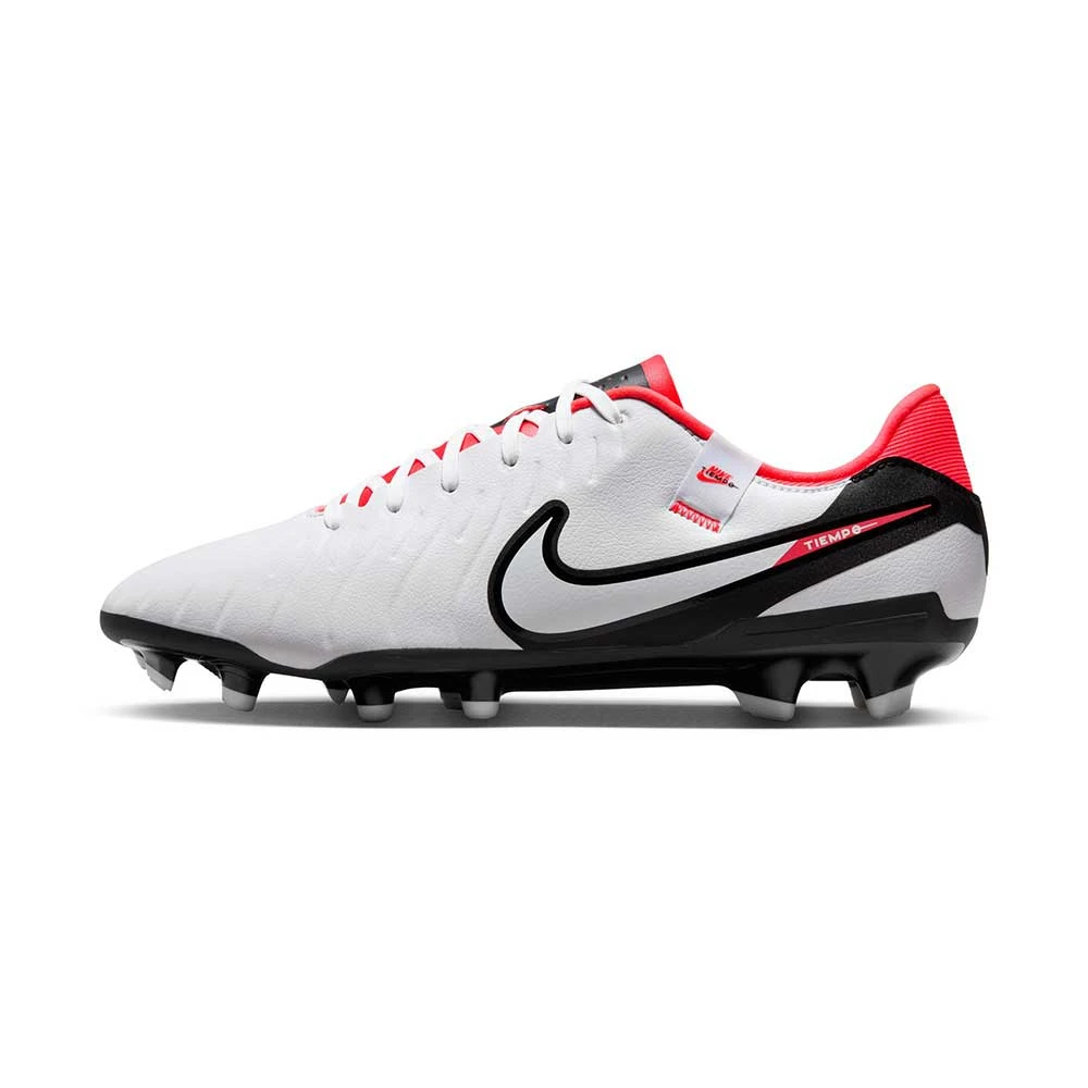 Nike Tiempo Legend 10 Academy MG Soccer Cleat - White/Black-Bright Crimson- Regular (D) - Image 2