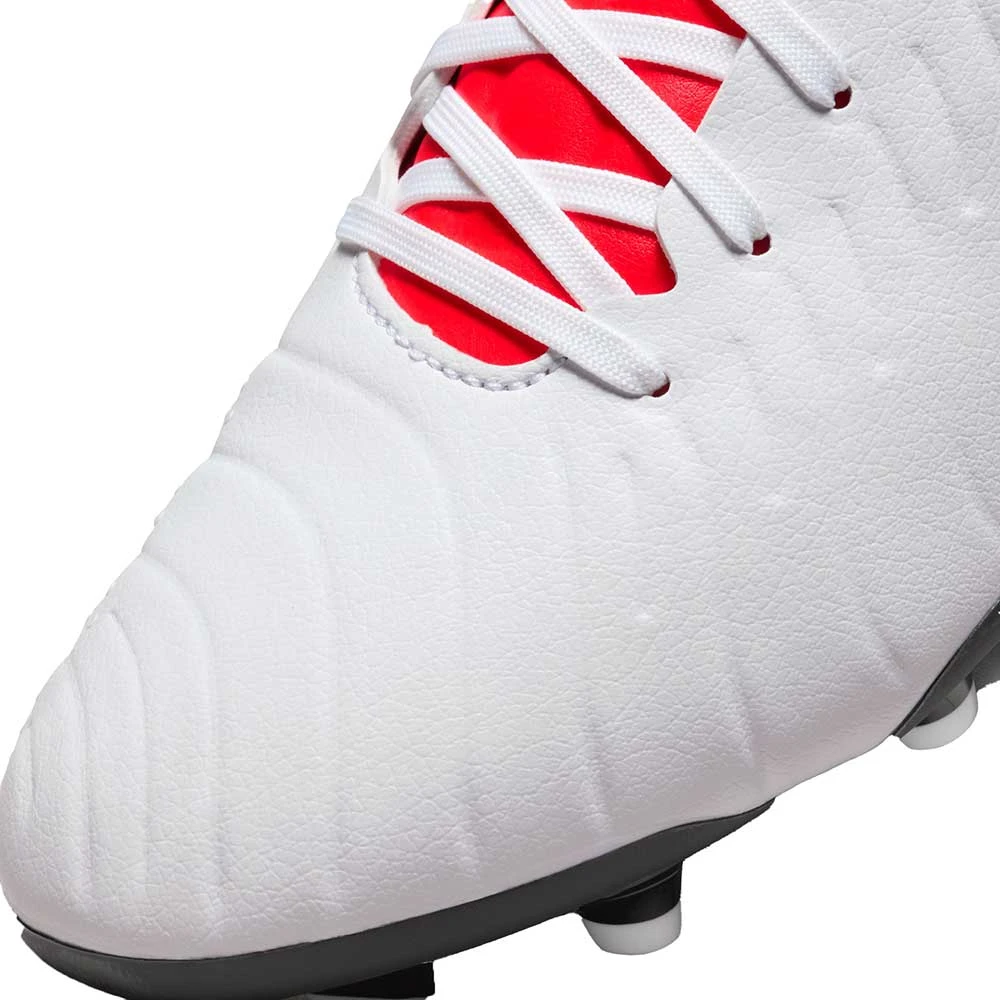 Nike Tiempo Legend 10 Academy MG Soccer Cleat - White/Black-Bright Crimson- Regular (D) - Image 8