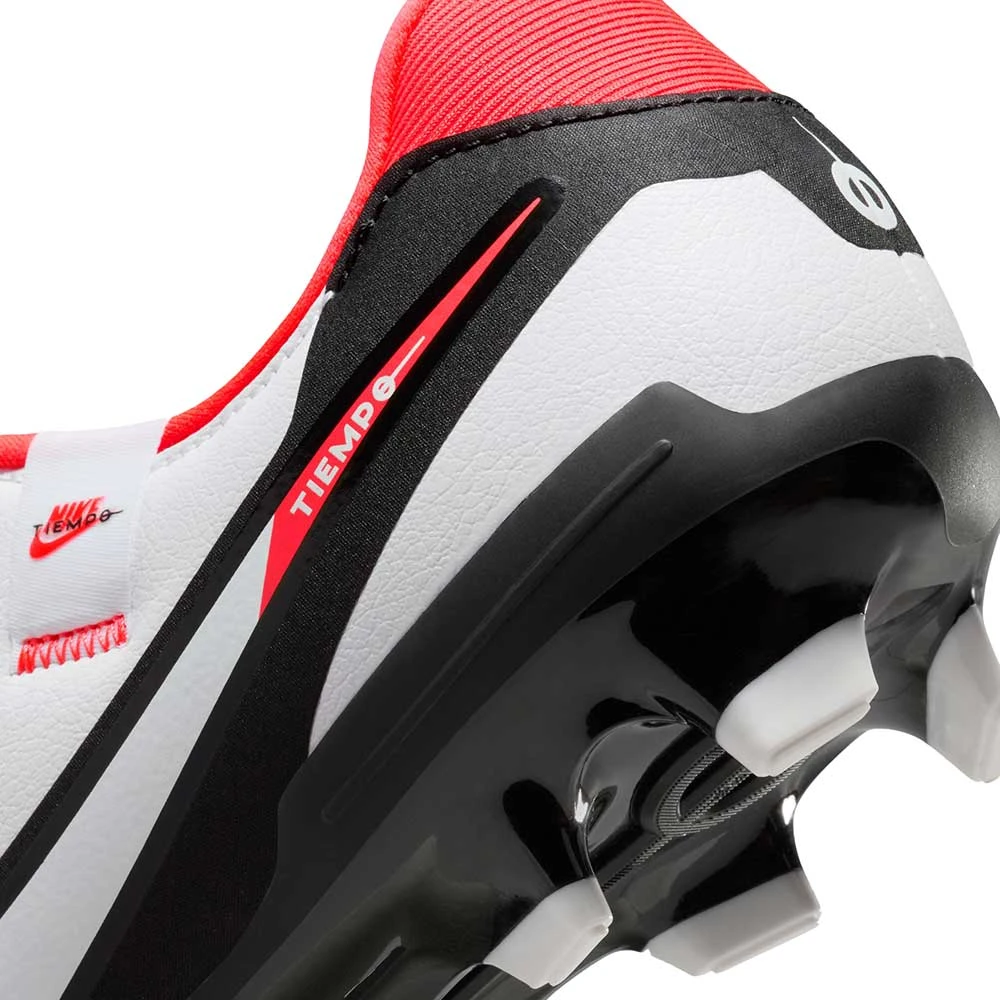 Nike Tiempo Legend 10 Academy MG Soccer Cleat - White/Black-Bright Crimson- Regular (D) - Image 9