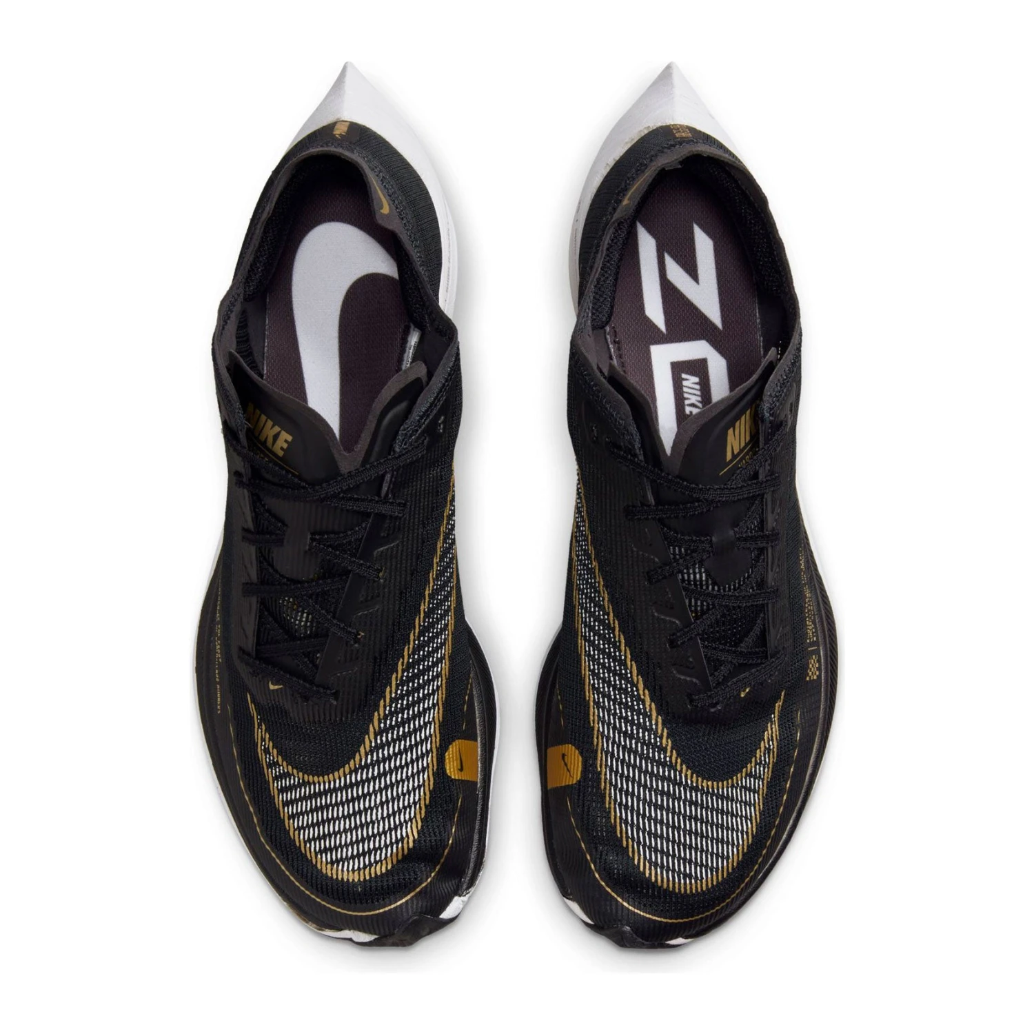 Nike Men's ZoomX Vaporfly Next % 2 Racing Shoe - Black/White/Metallic Gold Coin - Regular (D) - Image 5