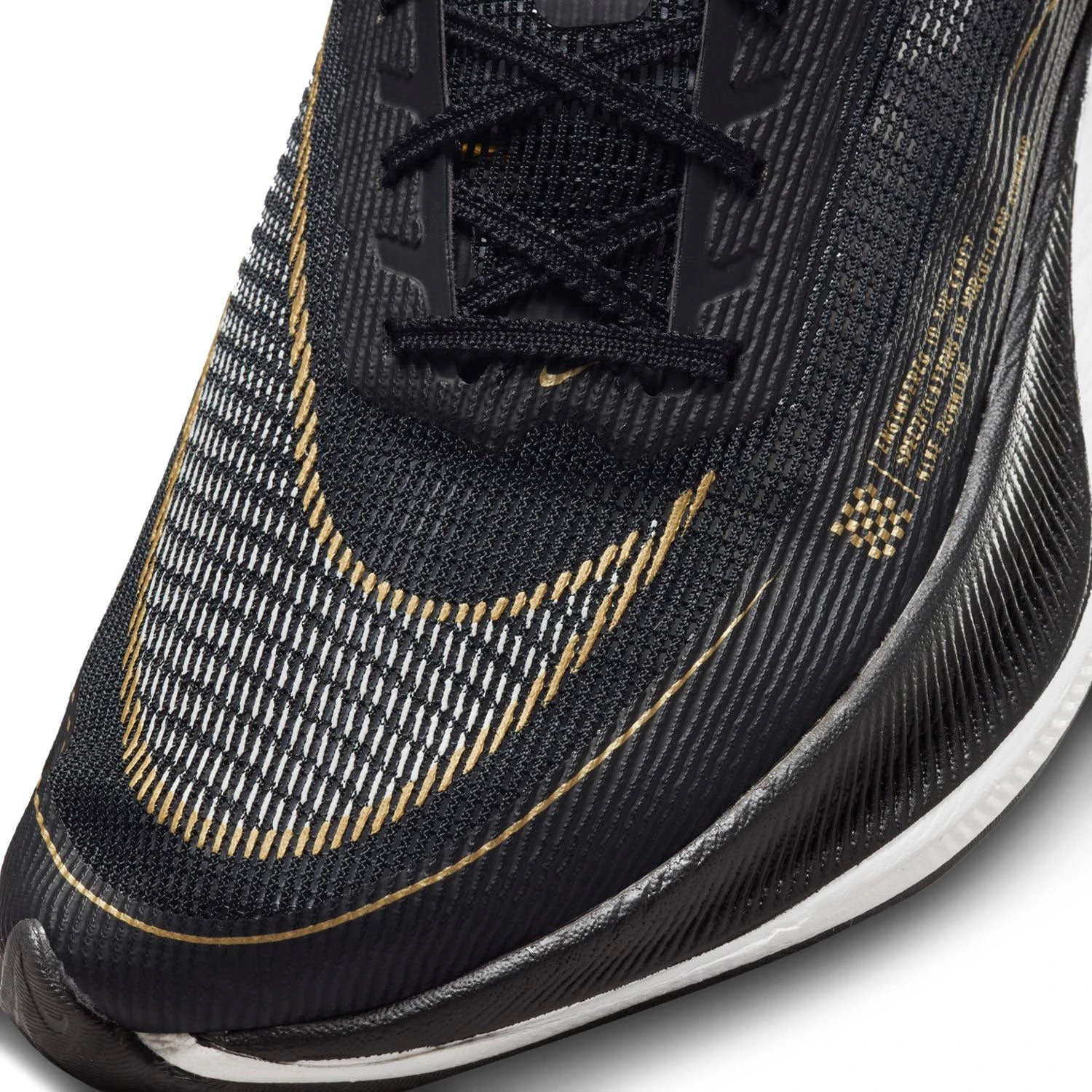 Nike Men's ZoomX Vaporfly Next % 2 Racing Shoe - Black/White/Metallic Gold Coin - Regular (D) - Image 7