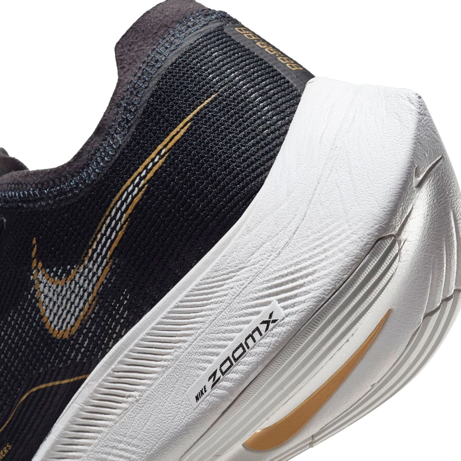 Nike Men's ZoomX Vaporfly Next % 2 Racing Shoe - Black/White/Metallic Gold Coin - Regular (D) - Image 8