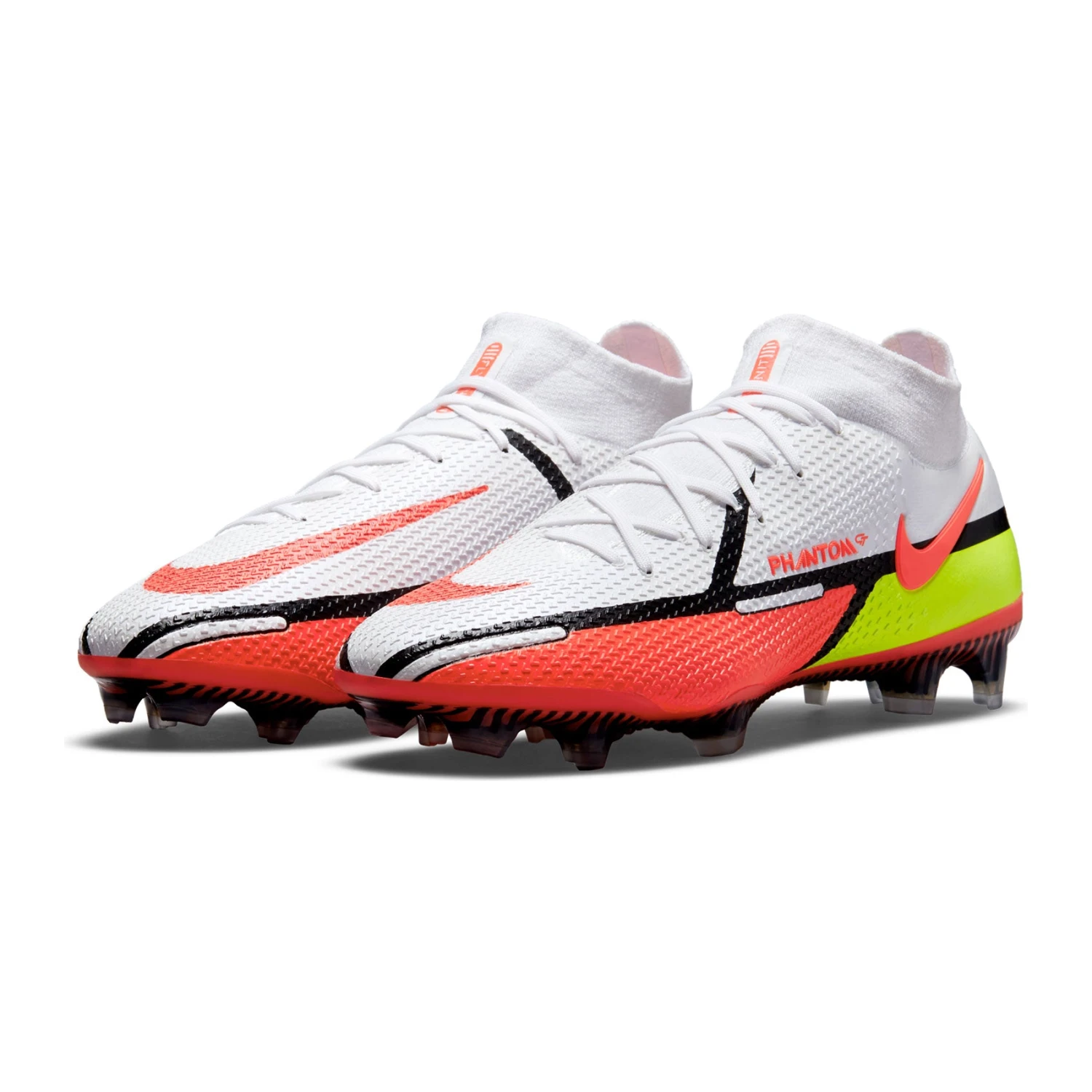 Nike Unisex Phantom GT2 Elite Dynamic Fit FG Soccer Shoes - White/Bright Crimson/Volt - Regular (D) - Image 4