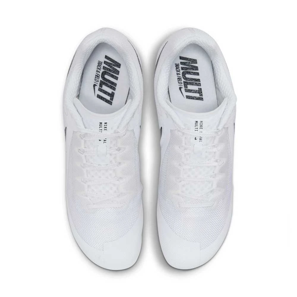 Unisex Nike Zoom Rival Multi Track Spike - White/Black/Metallic Silver - Regular (D) - Image 4