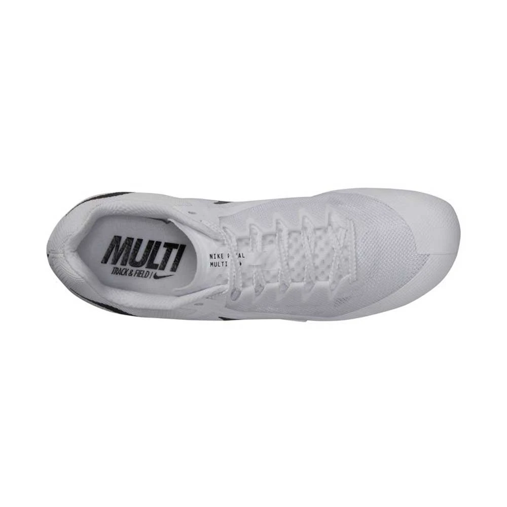 Unisex Nike Zoom Rival Multi Track Spike - White/Black/Metallic Silver - Regular (D) - Image 5