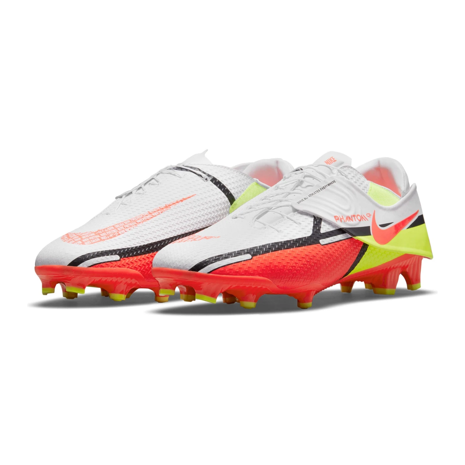 Nike Unisex Phantom GT2 Academy Flyease FG/MG Soccer Shoe - White/Bright Crimson/Volt - Image 4