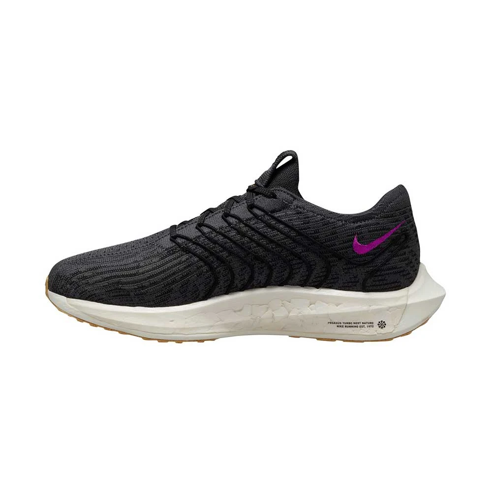 Nike Men's Pegasus Turbo Next Nature Running Shoes - Black/Vivid Purple/Anthracite - Regular (D) - Image 2