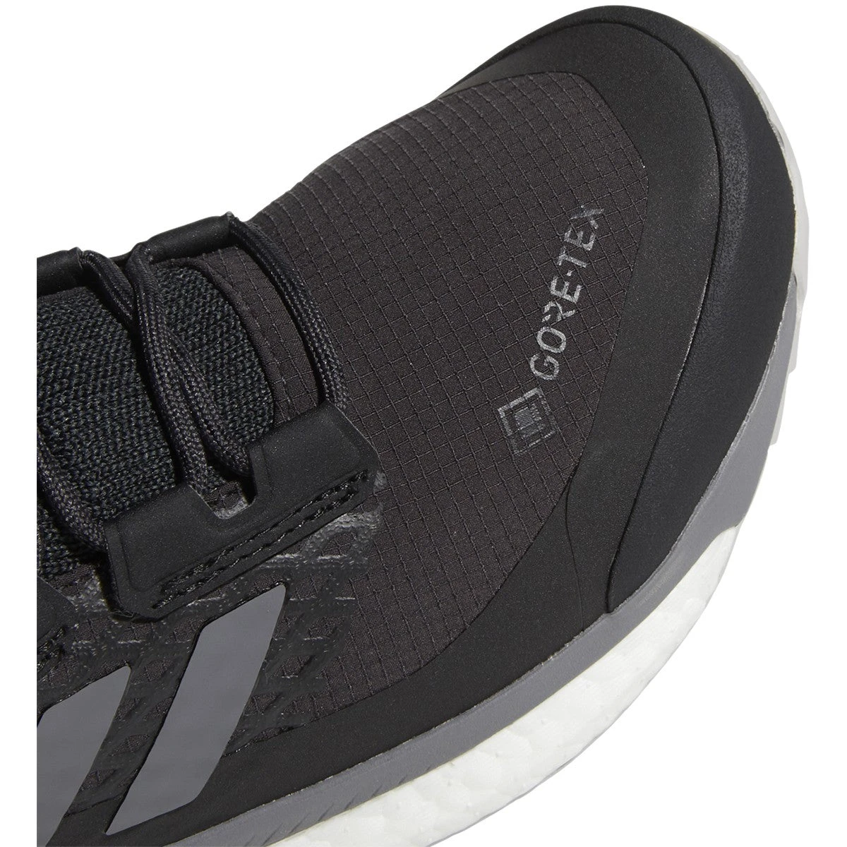 ADIDAS Women's Terrex Free Hiker GoreTEX Hiking Shoe - Carbon/Grey/Glow Blue - Regular (B) - Image 3