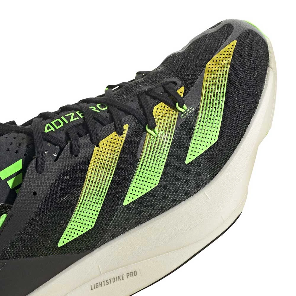 ADIDAS Unisex AdiZERO Adios Pro 3 Running Shoe - Core Black/Beam Yellow/Solar Green - Regular (D) - Image 4