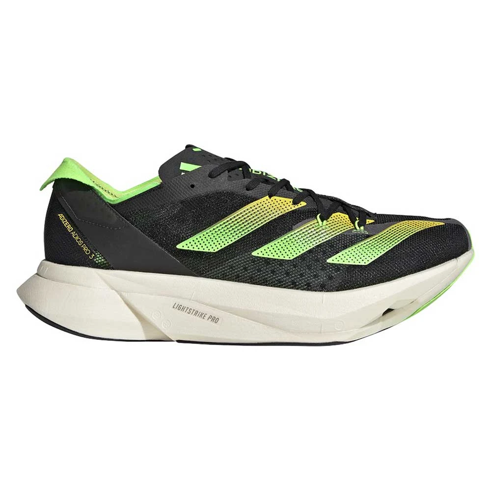 ADIDAS Unisex AdiZERO Adios Pro 3 Running Shoe - Core Black/Beam Yellow/Solar Green - Regular (D)
