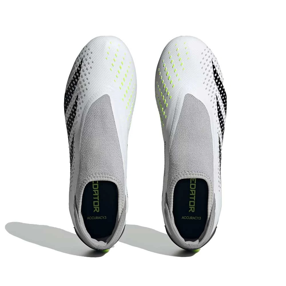 ADIDAS Unisex Predator Accuracy .3 Laceless FG - Cloud White/ Core Black / Lucid Lemon- Regular (D) - Image 4