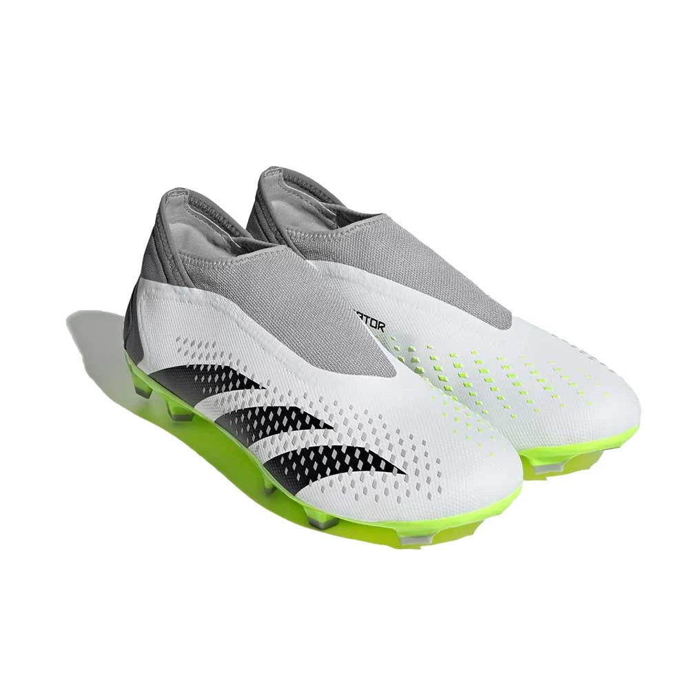 ADIDAS Unisex Predator Accuracy .3 Laceless FG - Cloud White/ Core Black / Lucid Lemon- Regular (D) - Image 2