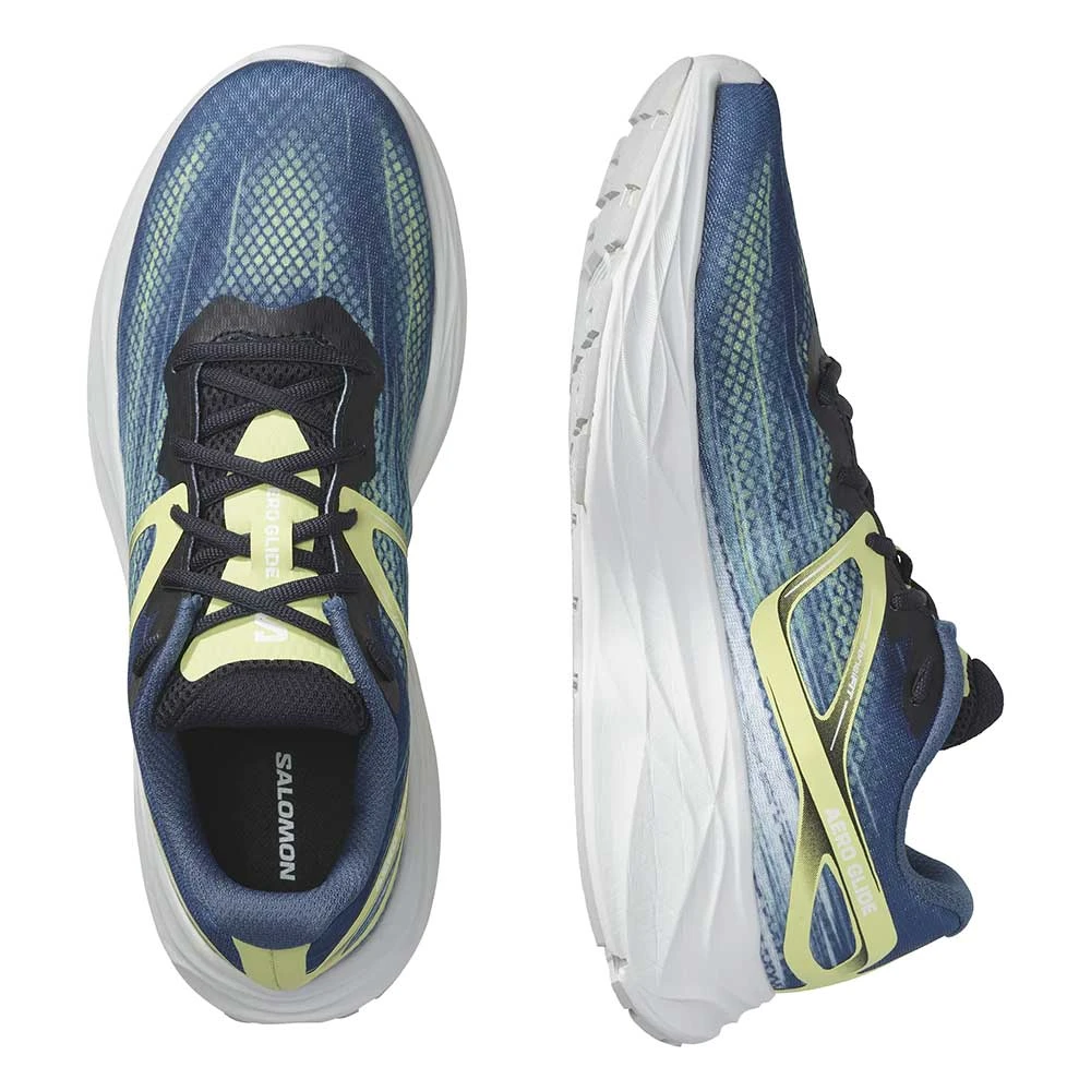 Salomon Men's Aero Blaze Running Shoe- Blue Ashes/Sunny Lime/Dark Sapphire- Regular (D) - Image 4