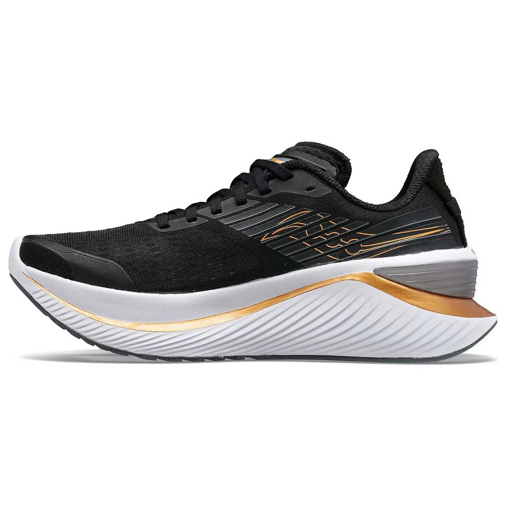 Saucony Women's Endorphin Shift 3 Running Shoes- Black/Goldstrck- Regular (B) - Image 3