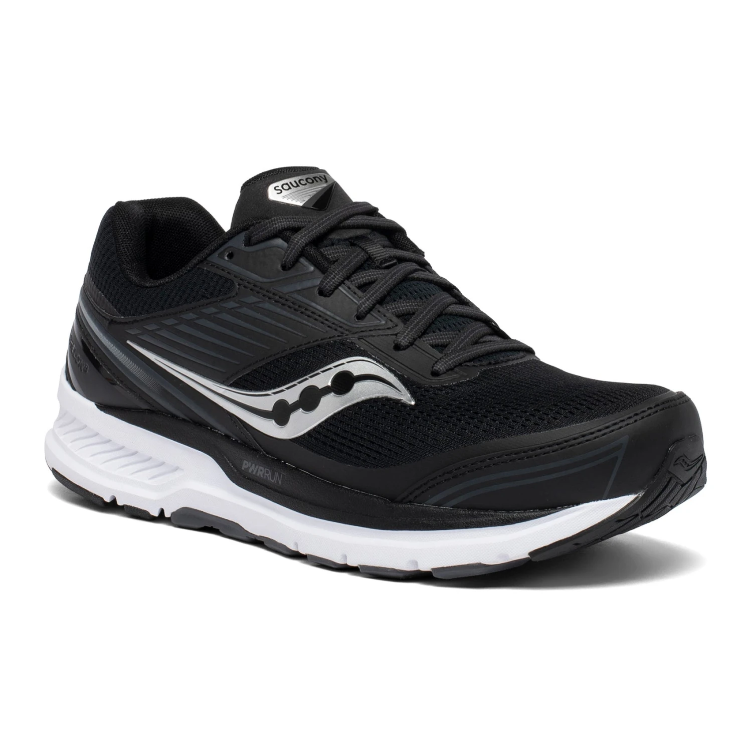 Saucony Men's Echelon 8 Running Shoe - Black/White - Regular (D) - Image 4