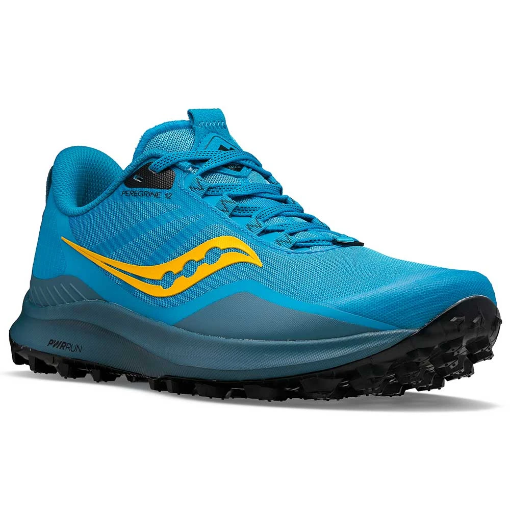 Saucony Men's Peregrine 12 Trail Running Shoe - Ocean/Blk - Regular (D) - Image 2