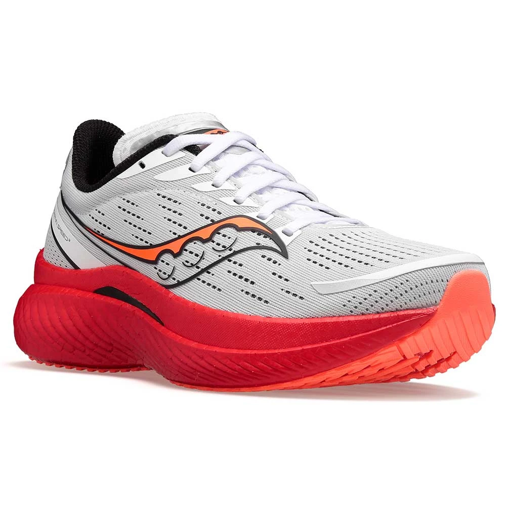 Saucony Men's Endorphin Speed 3 Running Shoe- White/Black/Vizi- Regular (D) - Image 3