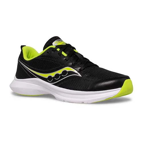Saucony Youth Kinvara 13 Running Shoe - Black/Lime - Image 2